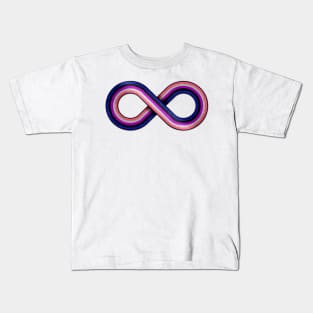 Large Infinity Vector Symbol Striped with Gender Fluid Pride Flag Kids T-Shirt